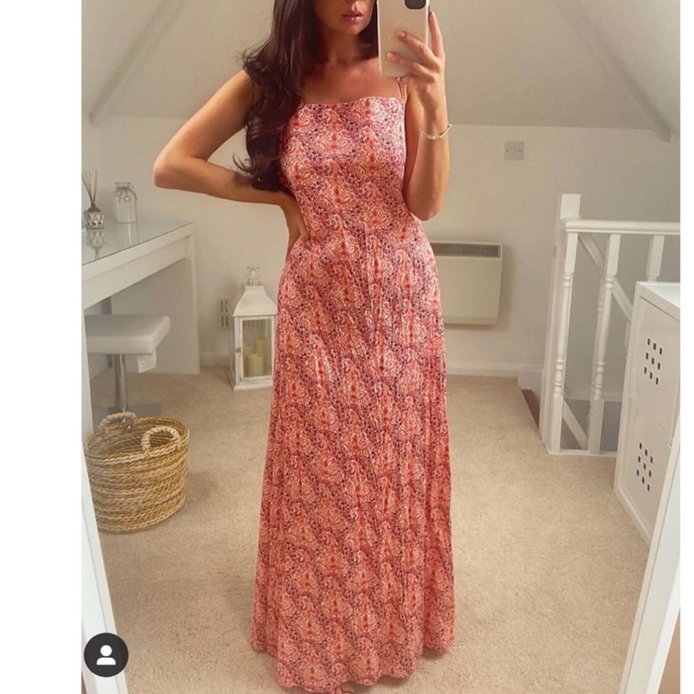 Zara Long Print Backless Dress - Picture 6 of 7